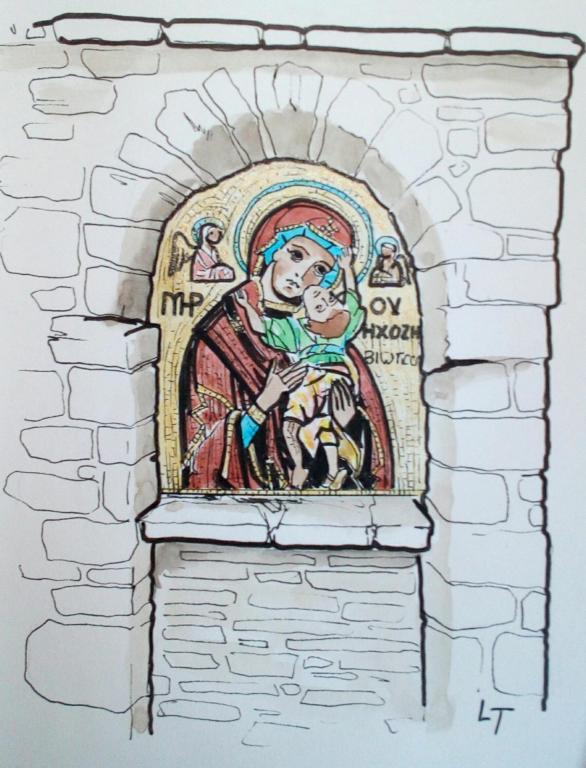 Amorgos, icone à l'entrée du monastère